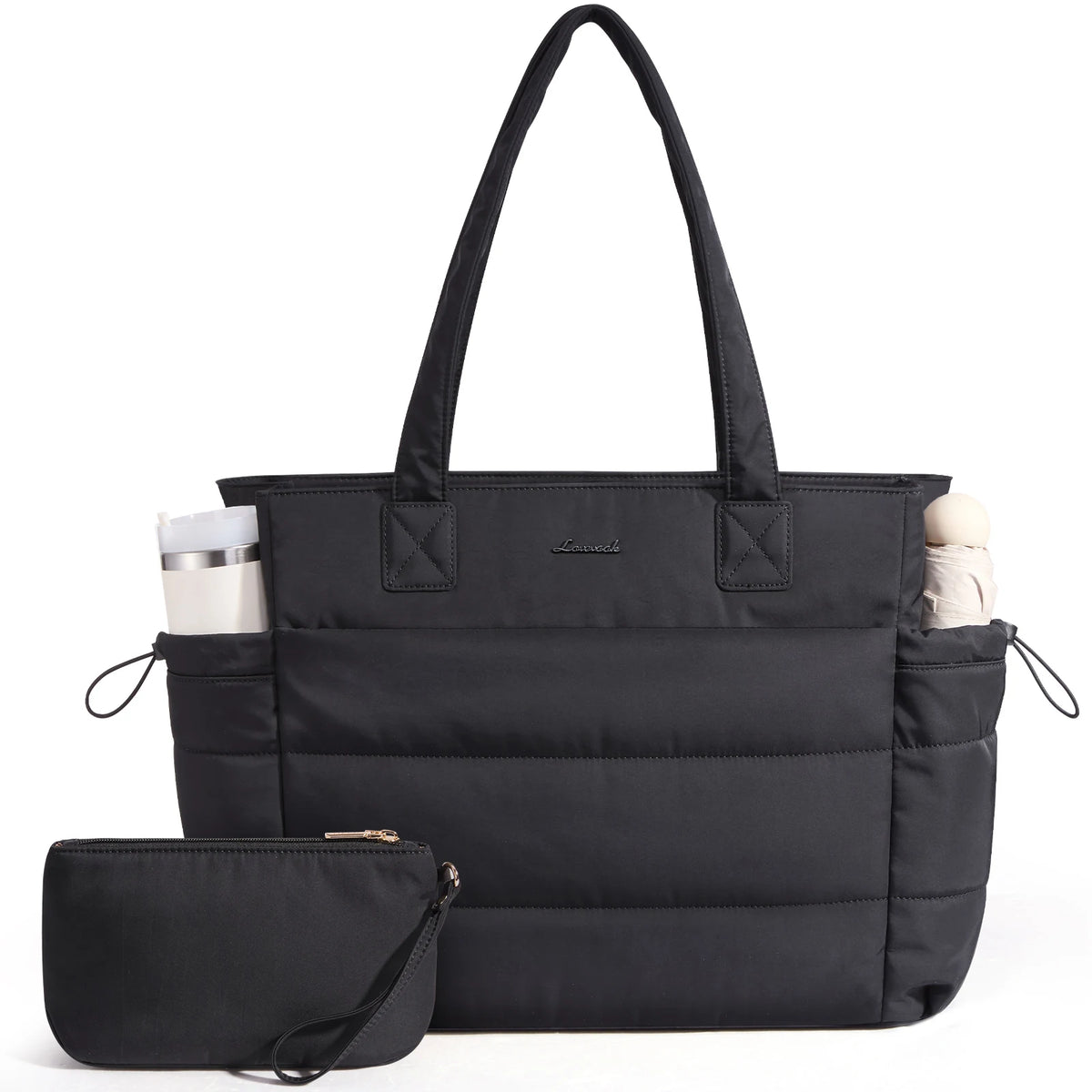 LOVEVOOK 15.6 inch laptop tote bag for women with tumbler holder pocket – product photo, view 7