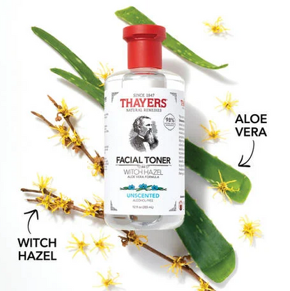 Thayers Witch Hazel Uncented Facial Toner - Paraben and Alcohol Free - Organic Toner with Aloe Vera Formula - 12 oz - 355ml