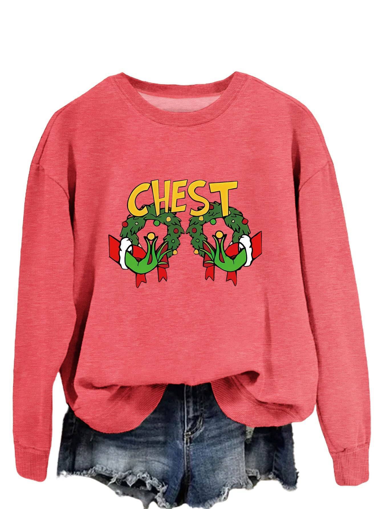 New Printed Long Sleeve Pullover Hoodie