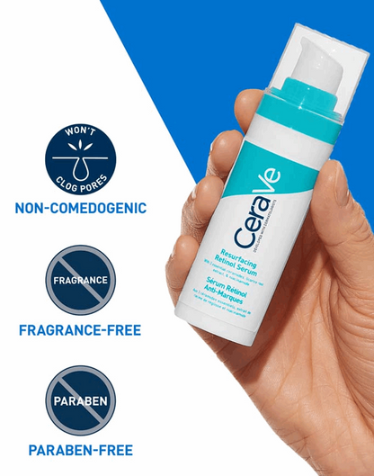 CeraVe Retinol Serum for Post-Acne Marks and Skin Texture | Pore Refining, Resurfacing, Brightening Facial Serum with Retinol and Niacinamide
