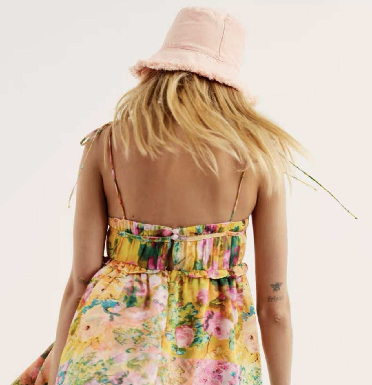 Y2K Flowers Print Suspender Dress Summer Fashion Ruffled Holiday Beach Short Dresses Womens Clothing Kaps B International